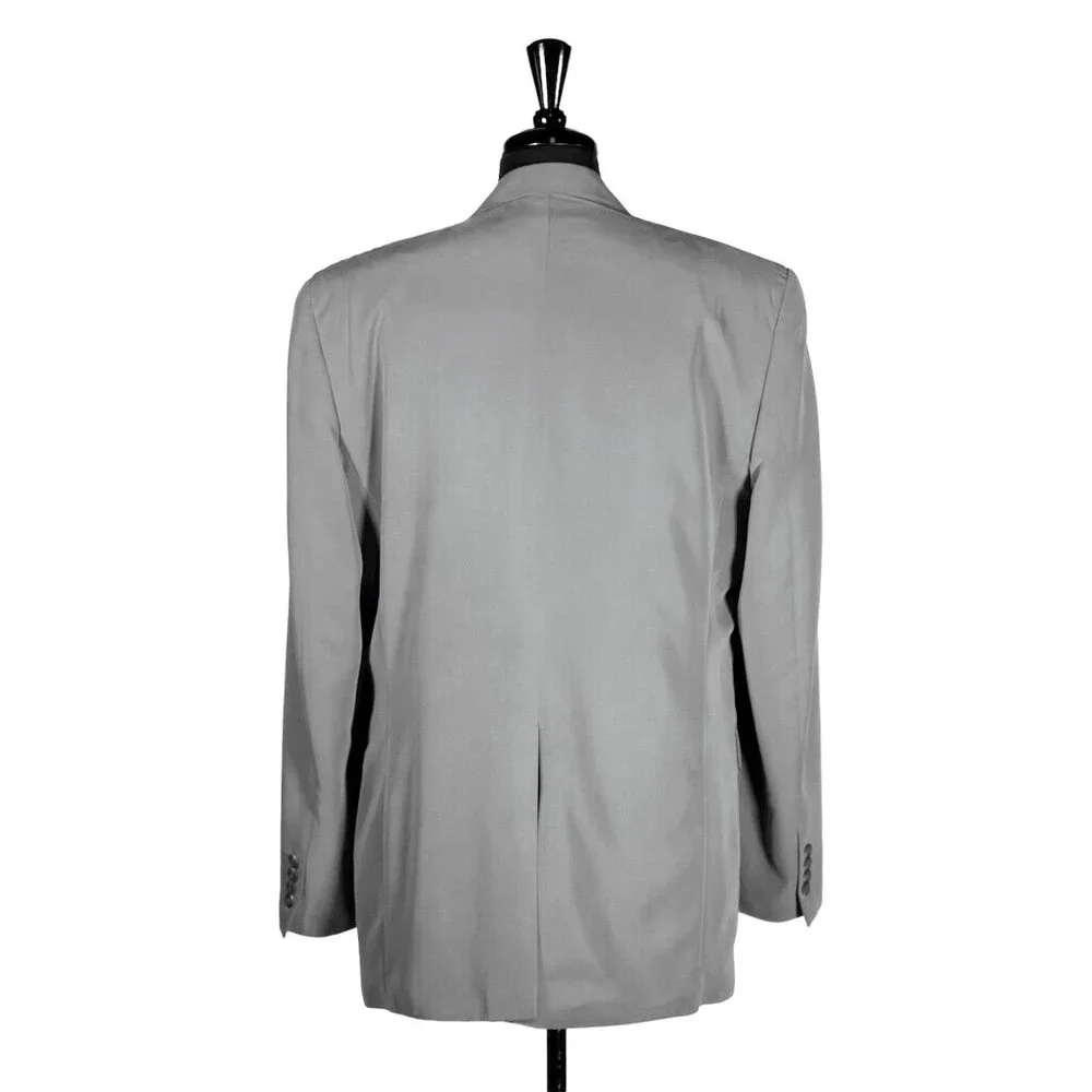 Chaps Ralph Lauren Mens Blazer Gray 2 Button Lined Suit Jacket Sport Coat 42L